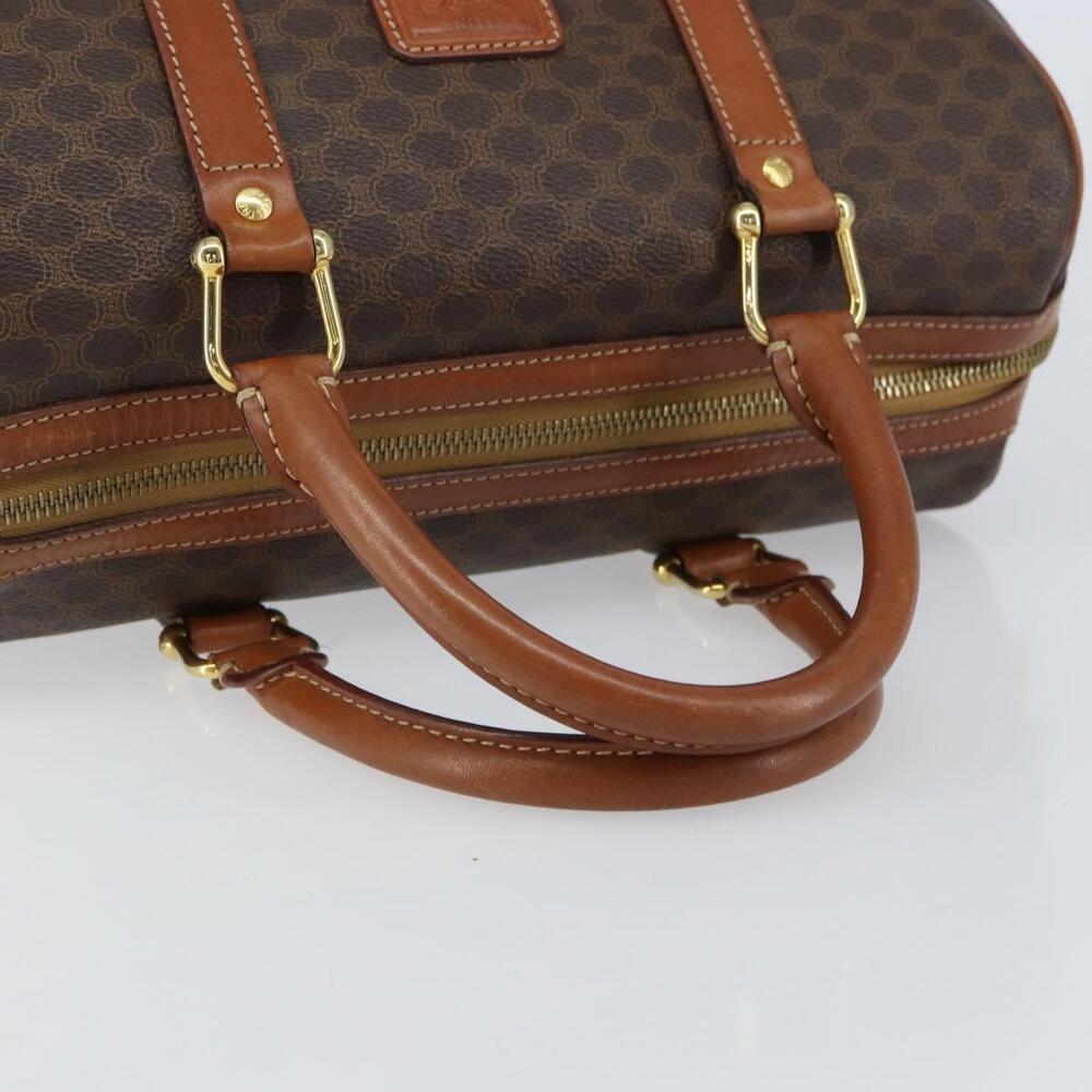CELINE Macadam Canvas Hand Bag PVC Leather Brown Gold Auth ka572 - Picture 7 of 16